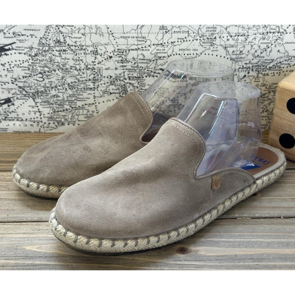 Verbenas Suede Tan Espadrilles Mules BOHO Flats Women's Sz 9